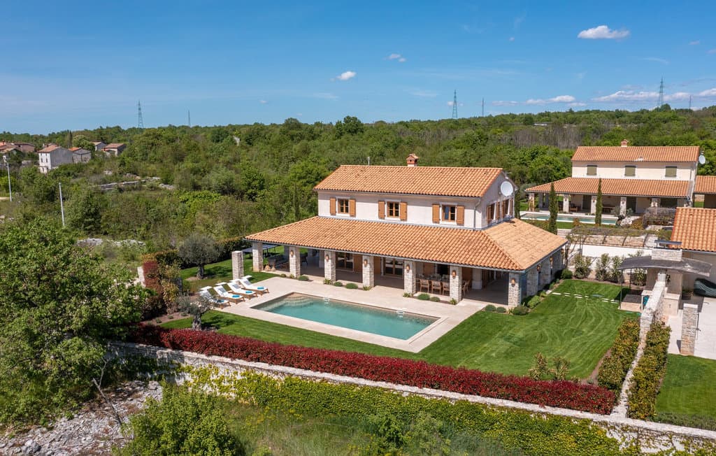 Rolling green hills and vineyards of central Istria near Smoljanci